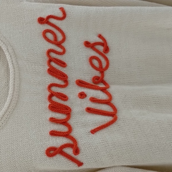 Marled Reunited Clothing sweater  cream "Summer Vibes" long sleeve size XL - Picture 2 of 6